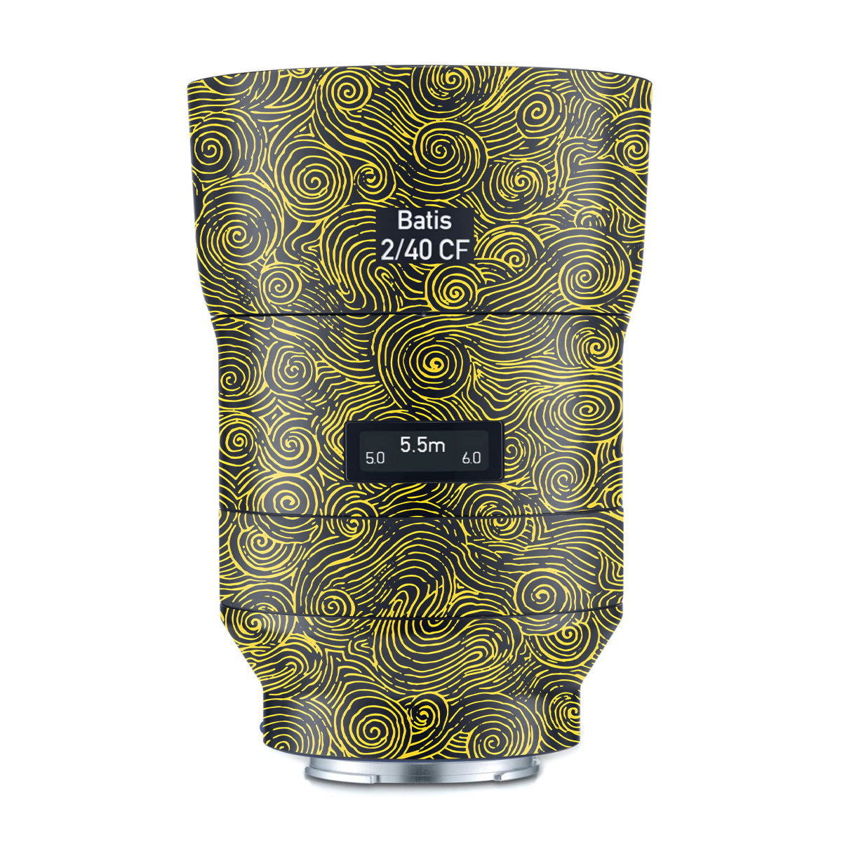 Yellow Spirals Zeiss Batis 40mm F/2 CF E-mount Camera Lens Skin