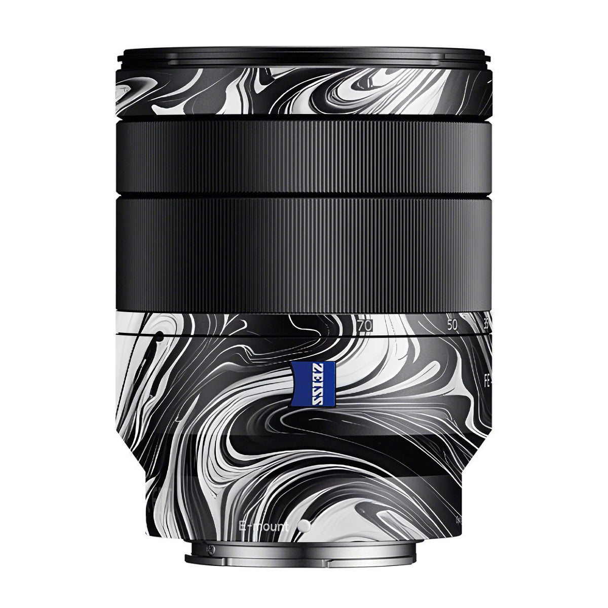 Black and White Marble Zeiss Vario-Tessar FE 24-70mm F/4 ZA OSS Sony E Camera Lens Skin