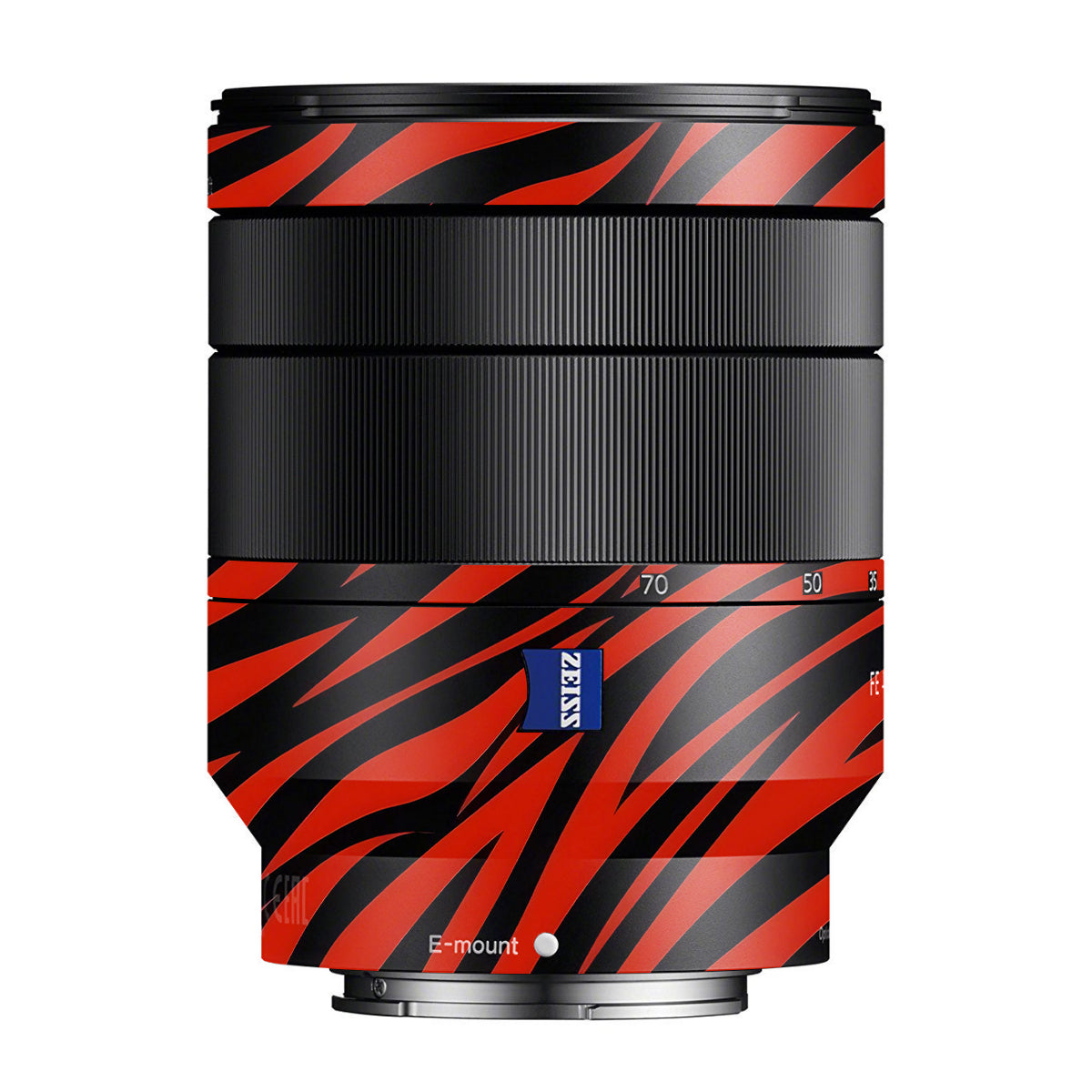 Red and Black Stripes Zeiss Vario-Tessar FE 24-70mm F/4 ZA OSS Sony E Camera Lens Skin