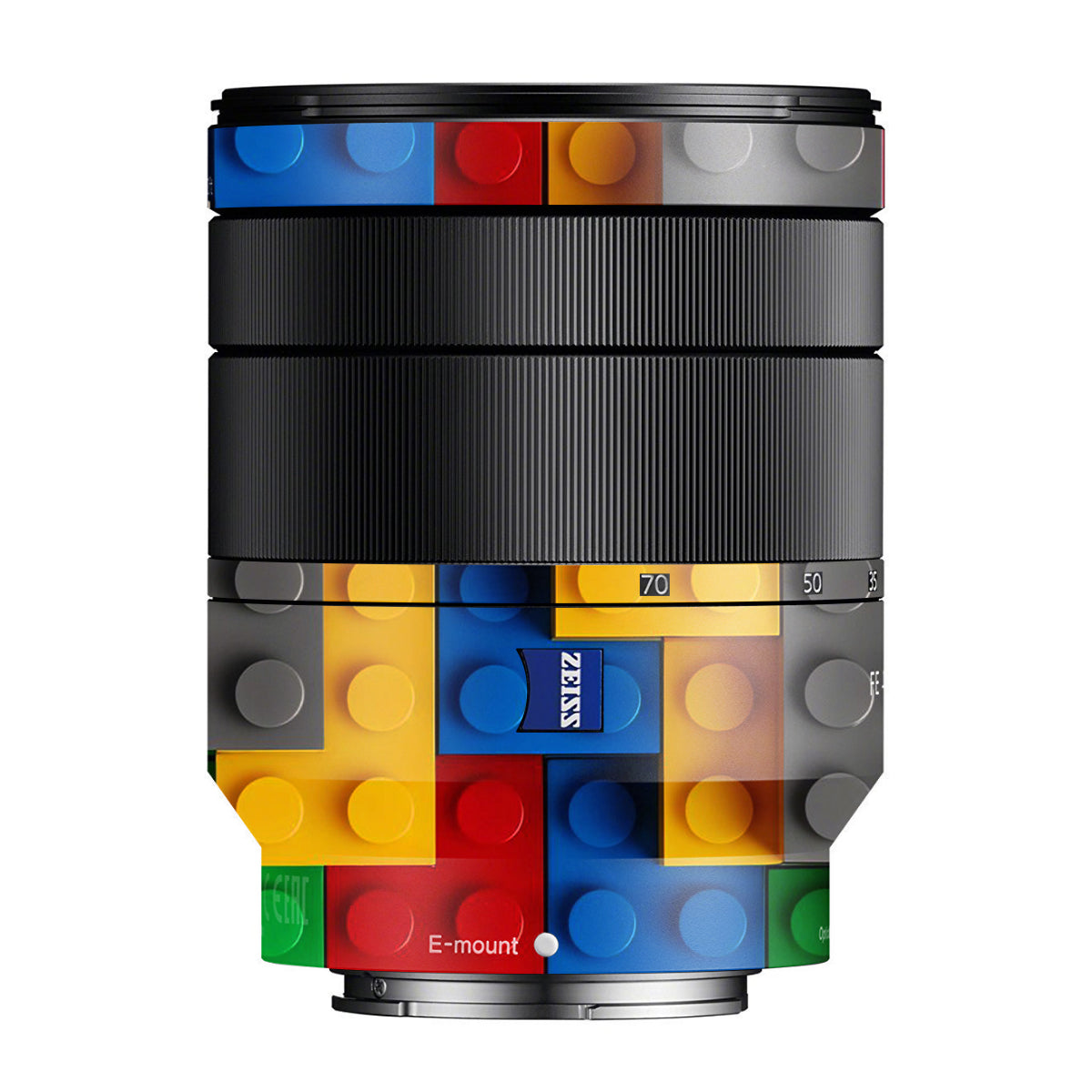Colorful LEGO Brick Wall Pattern Zeiss Vario-Tessar FE 24-70mm F/4 ZA OSS Sony E Camera Lens Skin