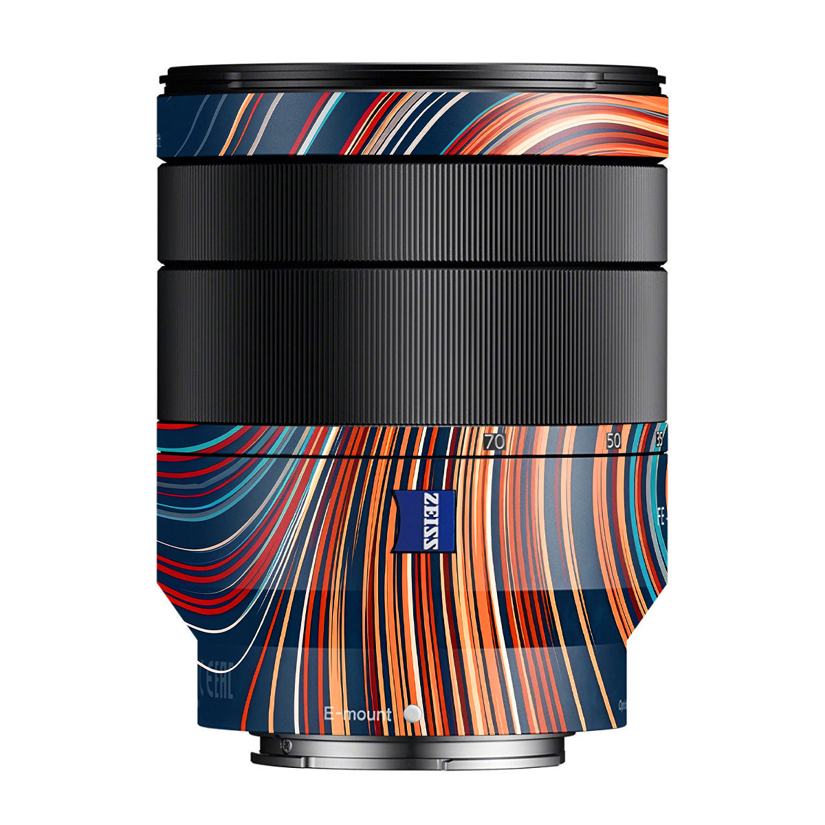 Retro Abstract Striped Swirl Zeiss Vario-Tessar FE 24-70mm F/4 ZA OSS Sony E Camera Lens Skin