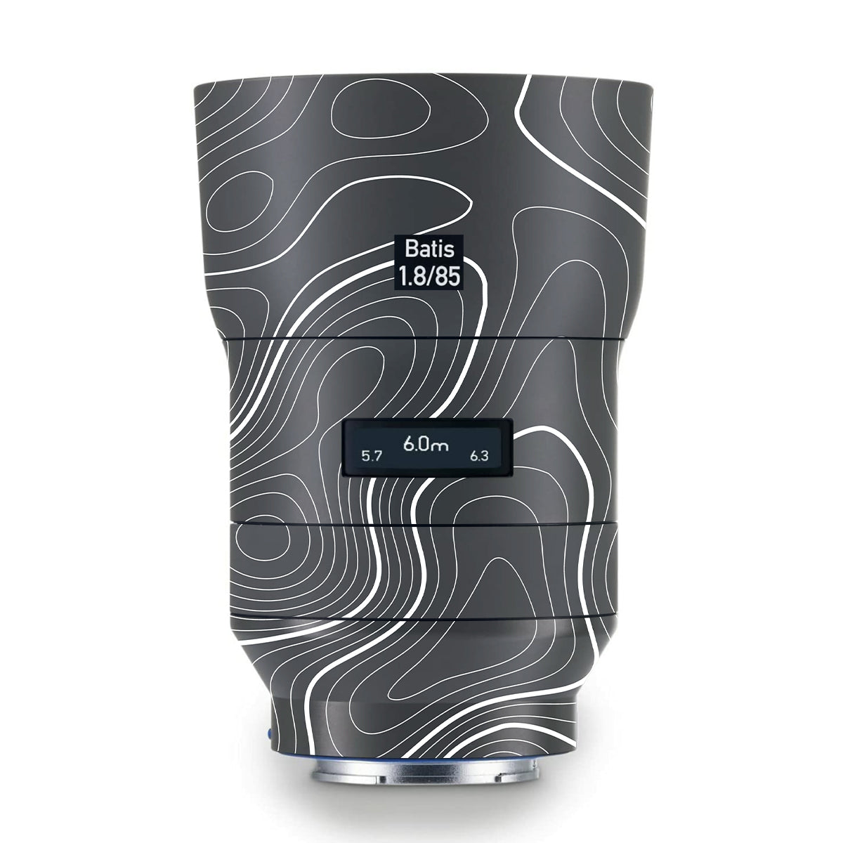 Grayscale Topographic Lines Zeiss Batis 85mm F/1.8 Camera Lens Skin