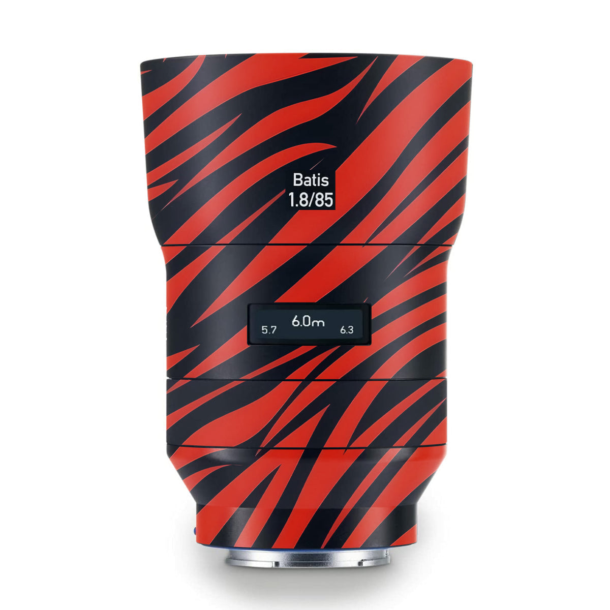 Red and Black Stripes Zeiss Batis 85mm F/1.8 Camera Lens Skin