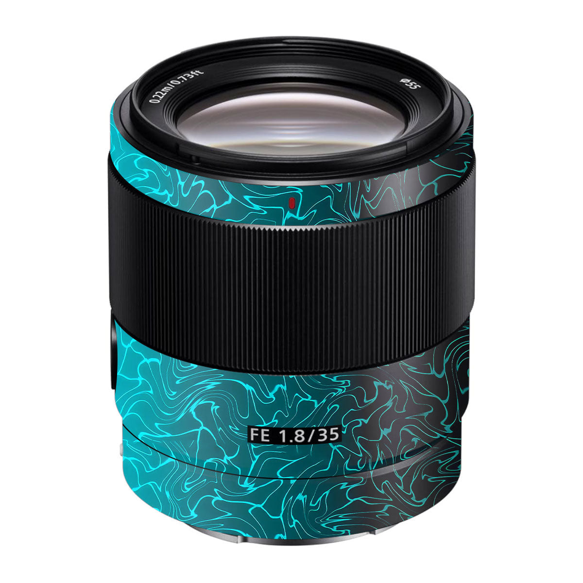 Cyan Blue to Black Gradient Sony FE 35mm F/1.8 Camera Lens Skin