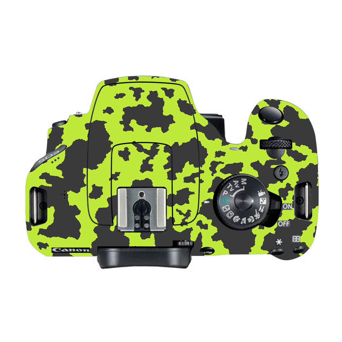 Neon Green Splatter Canon EOS 200D Camera Skins