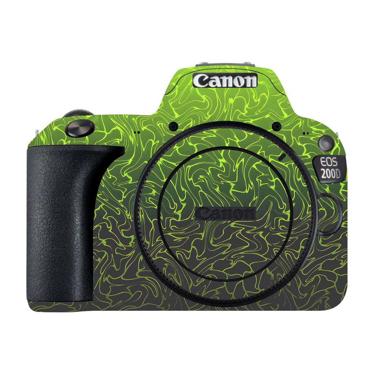 Lime Yellow to Black Gradient Canon EOS 200D Camera Skins