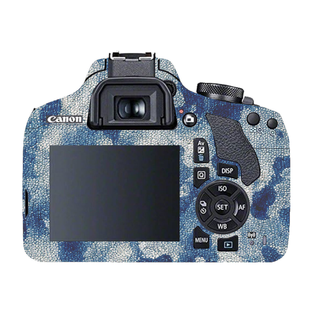 Blue Watercolor Fabric Canon EOS 200D Camera Skin