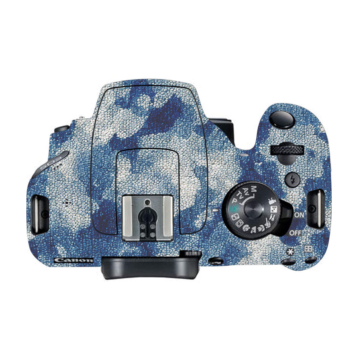 Blue Watercolor Fabric Canon EOS 200D Camera Skin