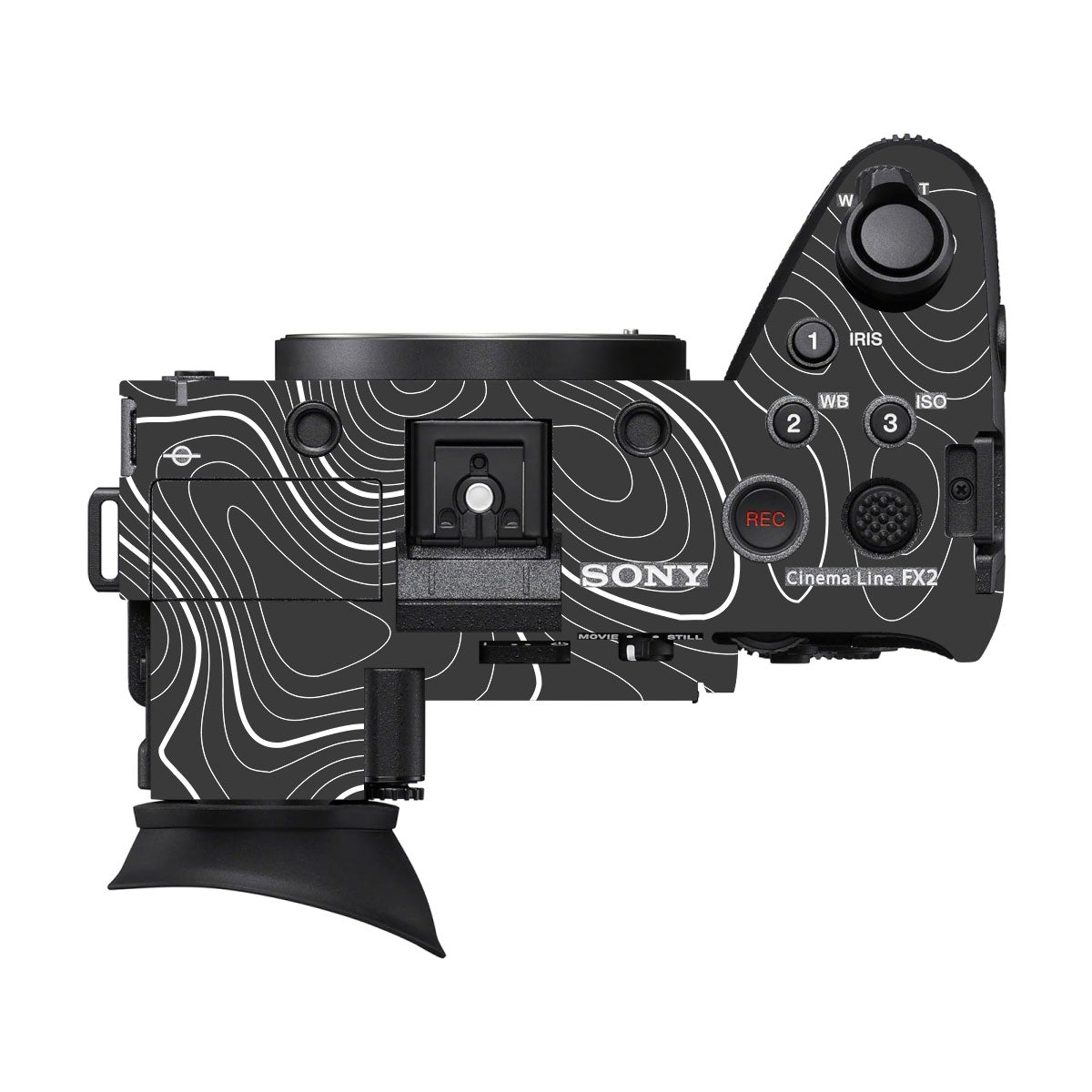 Grayscale Topographic Lines Sony FX2 Camera Skins