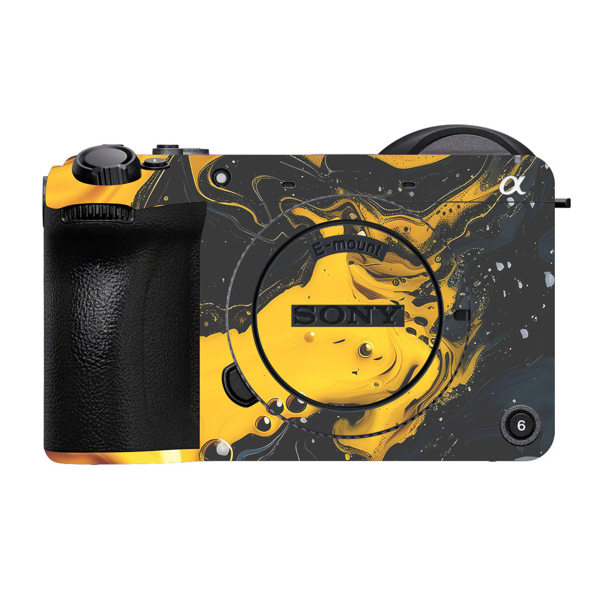 Yellow and Black Paint Swirls Sony FX2 Camera Skins