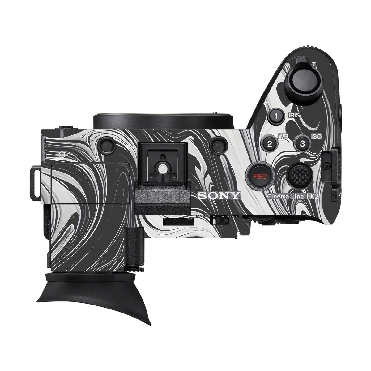 Black and White Marble Sony FX2 Camera Skins