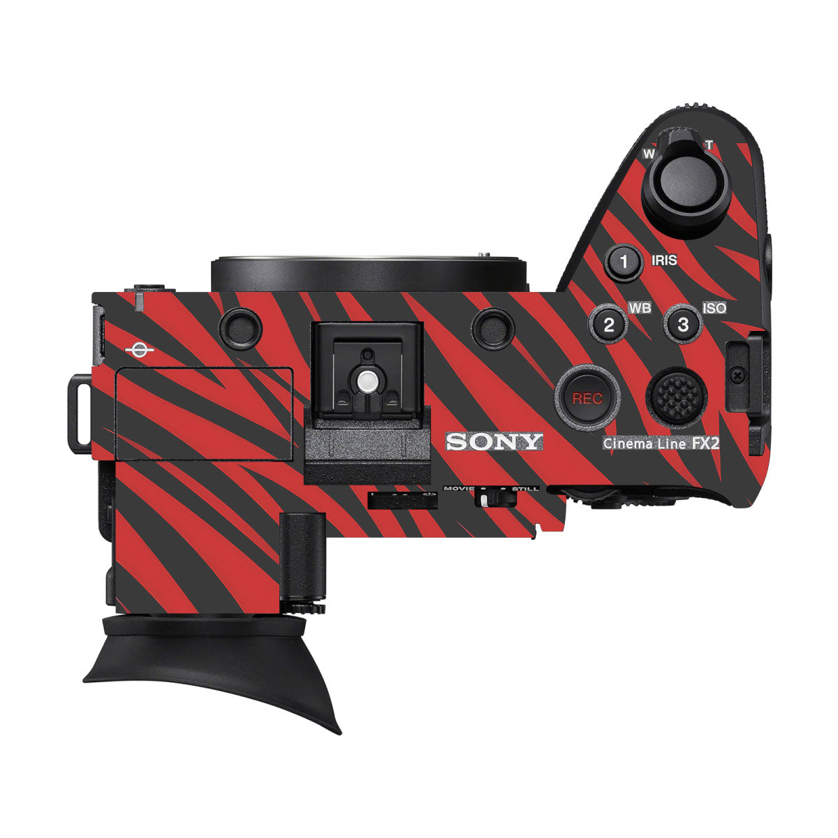 Red and Black Stripes Sony FX2 Camera Skins