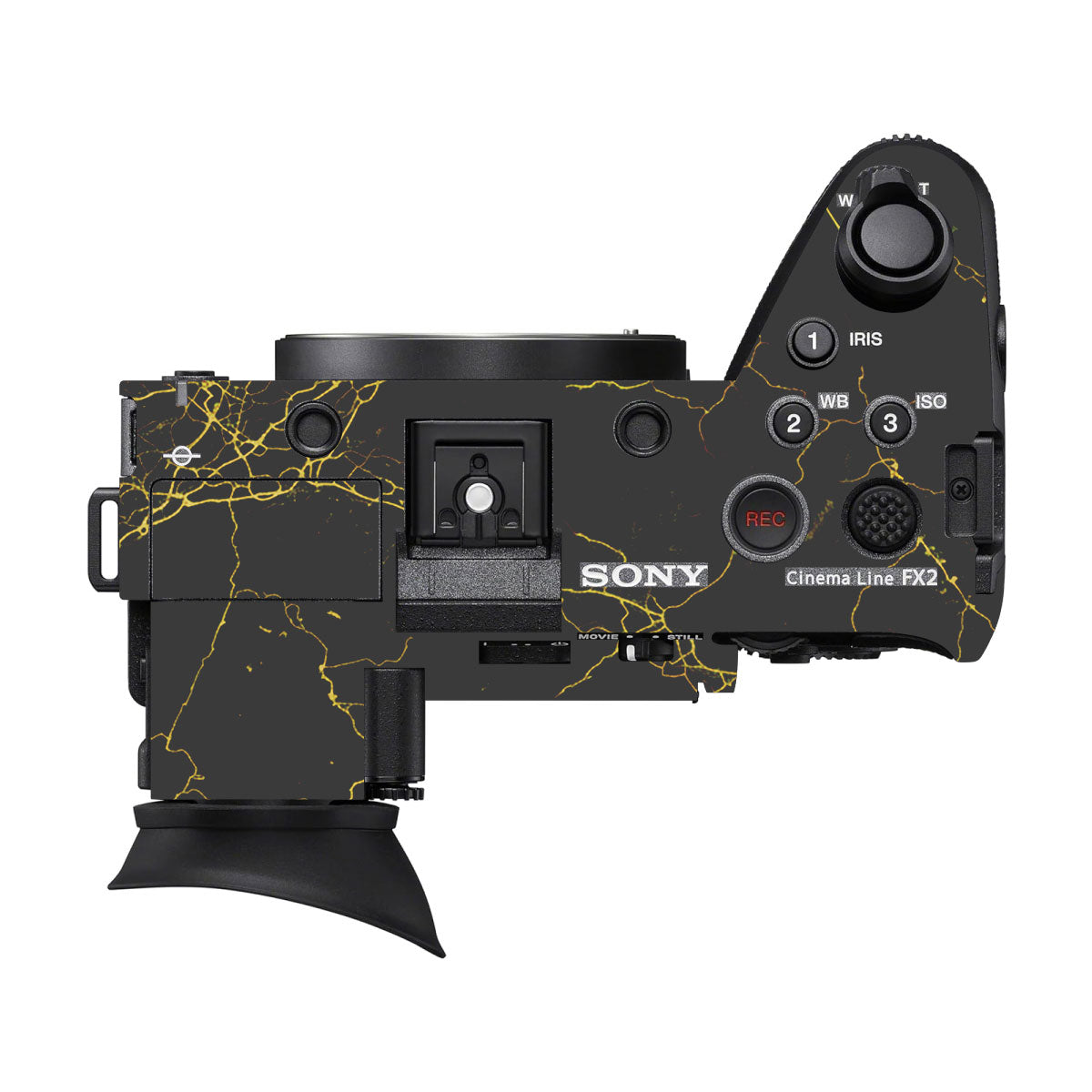 Electric Gold Veins Sony FX2 Camera Skin