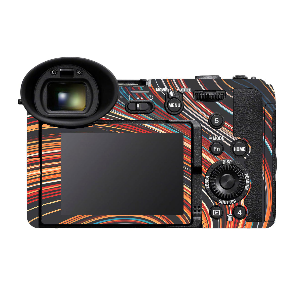Retro Abstract Striped Swirl Sony FX2 Camera Skin