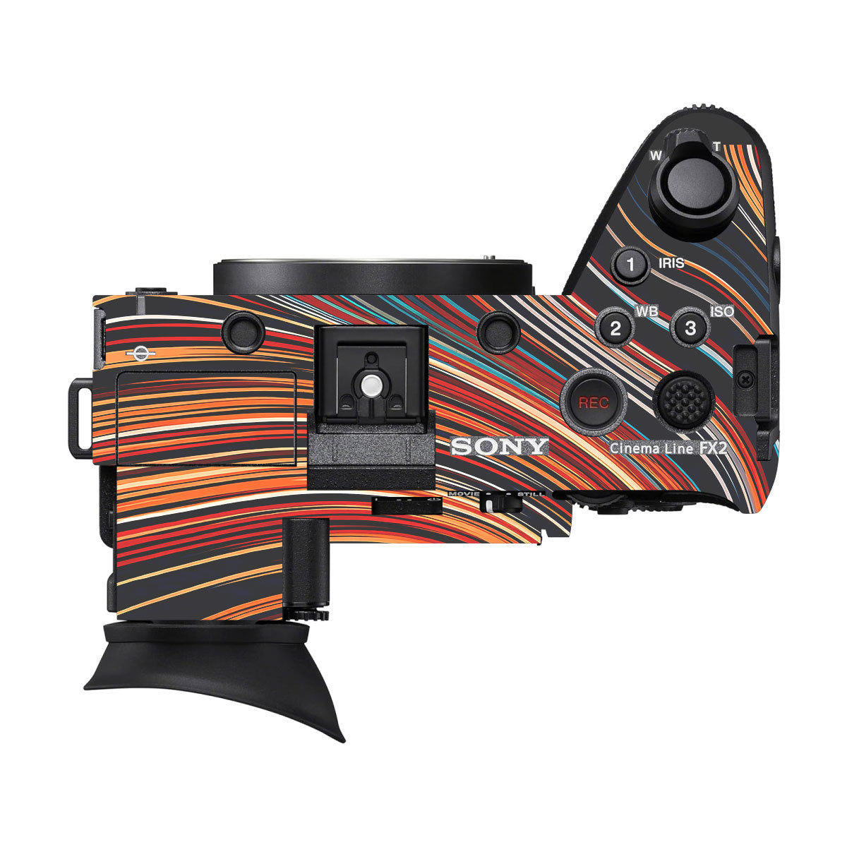 Retro Abstract Striped Swirl Sony FX2 Camera Skin