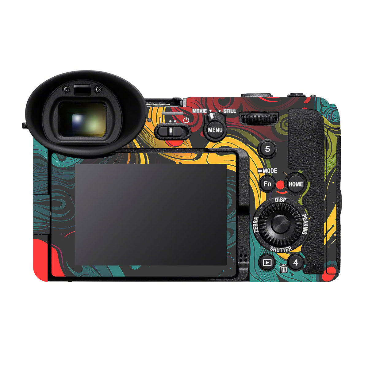 Psychedelic Color Swirl Sony FX2 Camera Skin