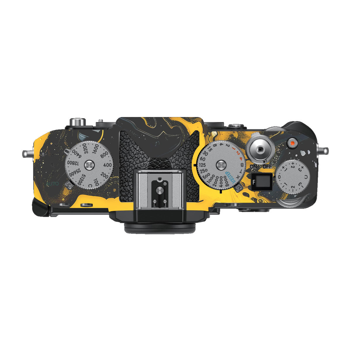 Yellow and Black Paint Swirls Nikon ZF Camera Skins