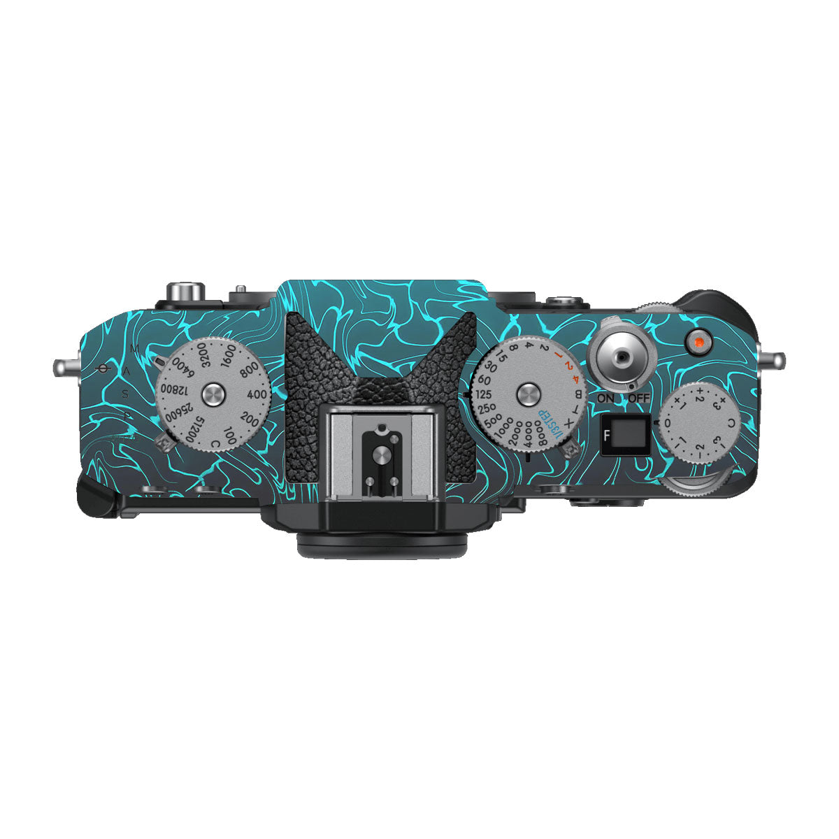 Cyan Blue to Black Gradient Nikon ZF Camera Skins
