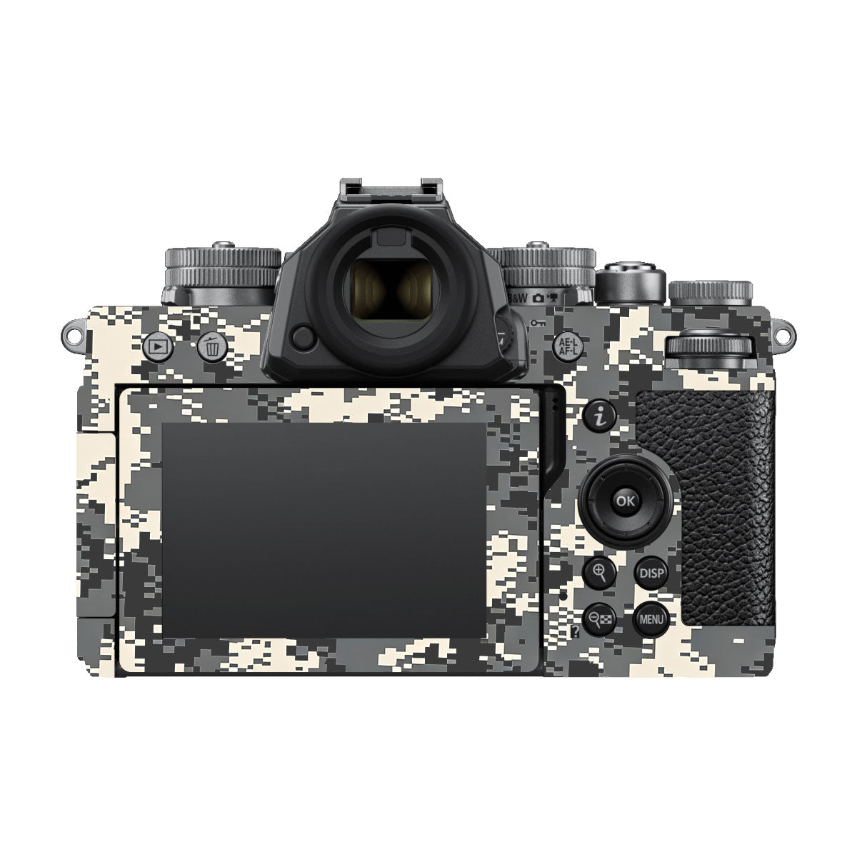 Grey Black Pixel Nikon ZF Camera Skins
