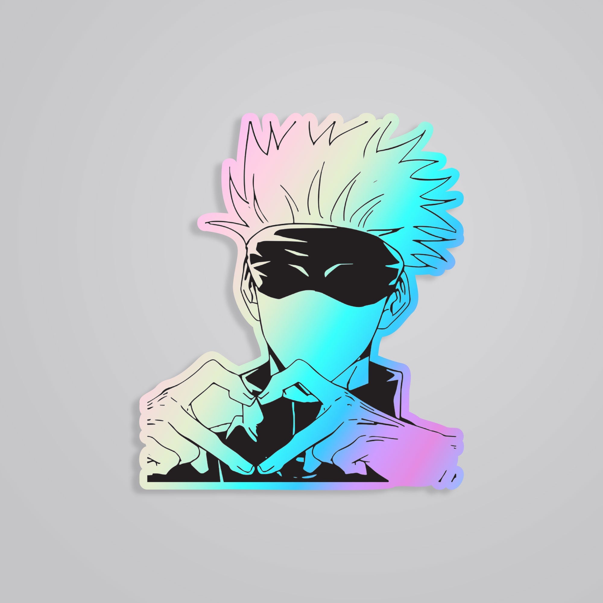 Fomo Store Holographic Stickers Anime Gojo Heart Sign
