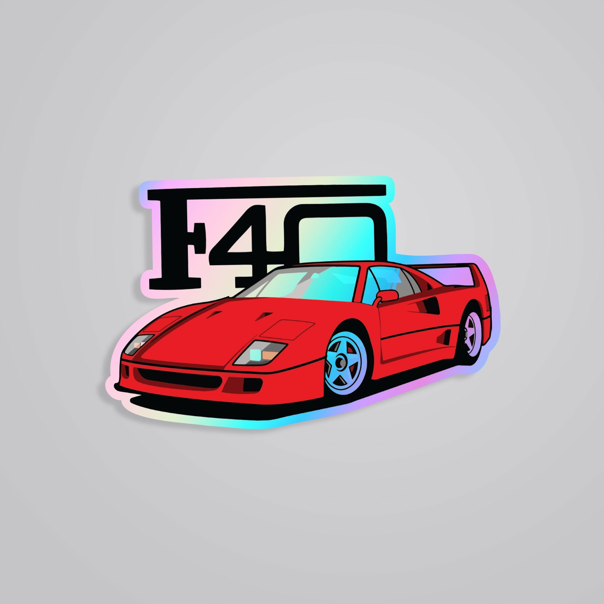 Fomo Store Holographic Stickers Cars & Bikes Ferrari F40
