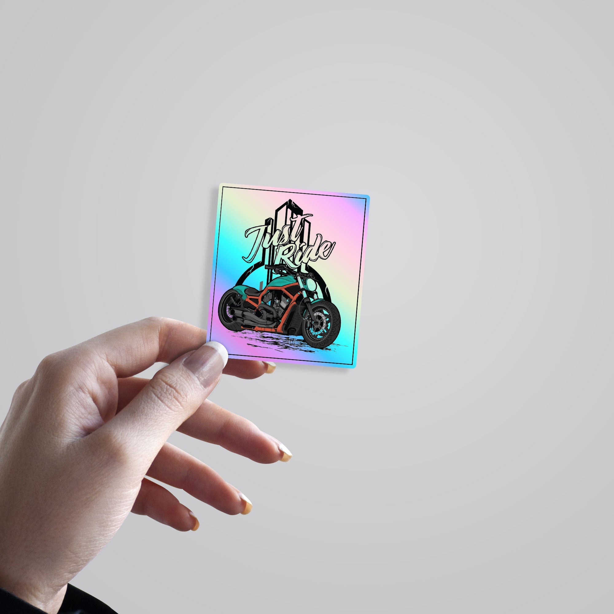Just Ride Holographic Stickers