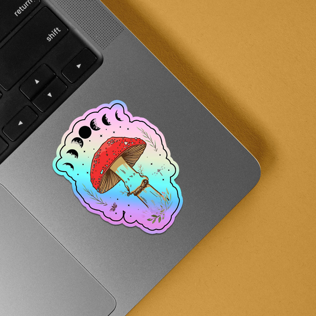 Aesthetic Mushroom Fungi Holographic Stickers