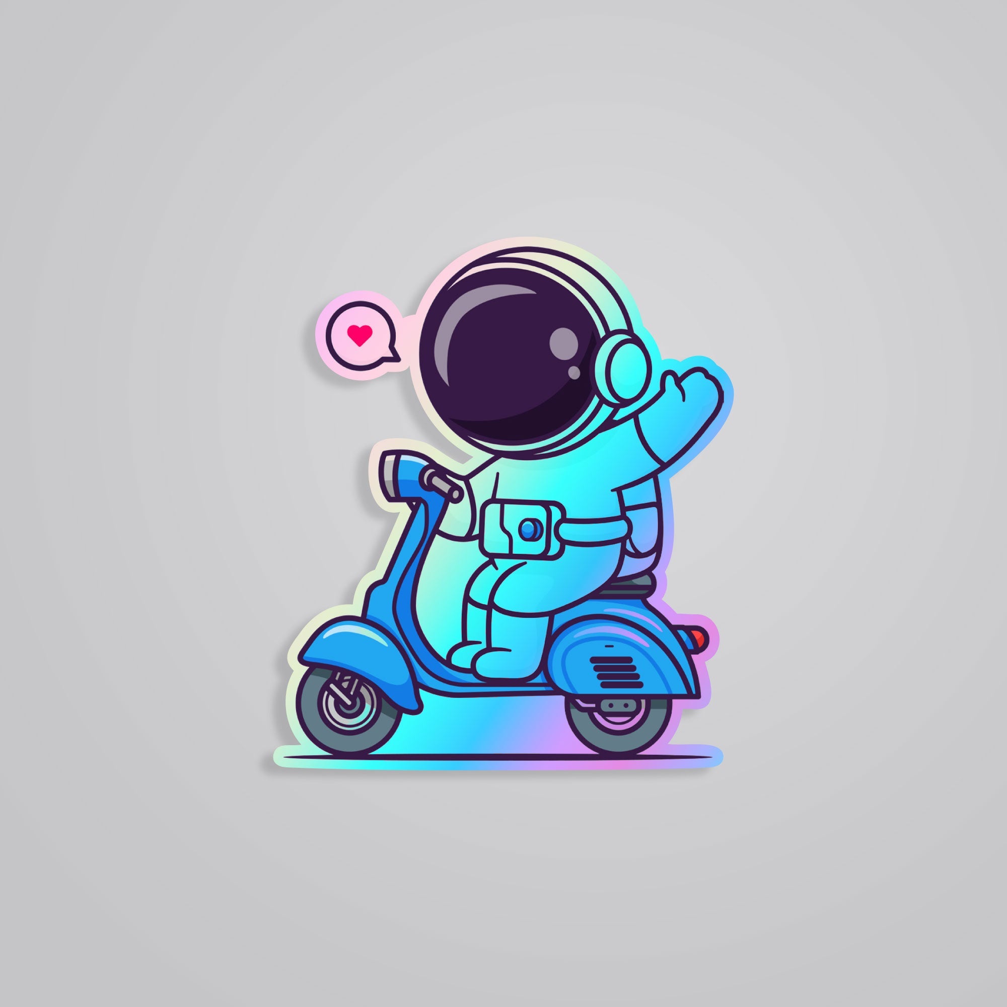 Fomo Store Holographic Stickers Casual NASA Circle Logo