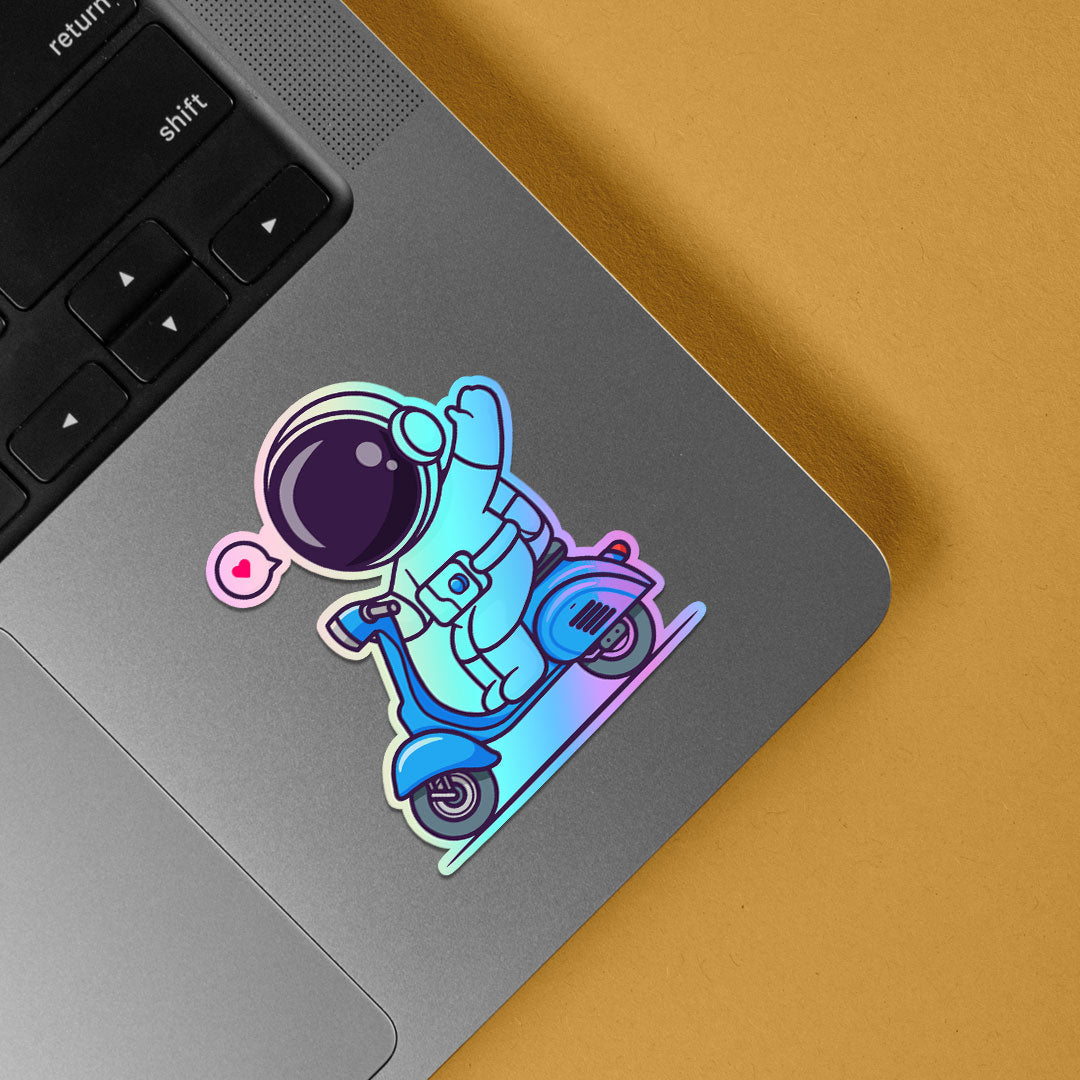 Bye Bye Astronaut Holographic Stickers