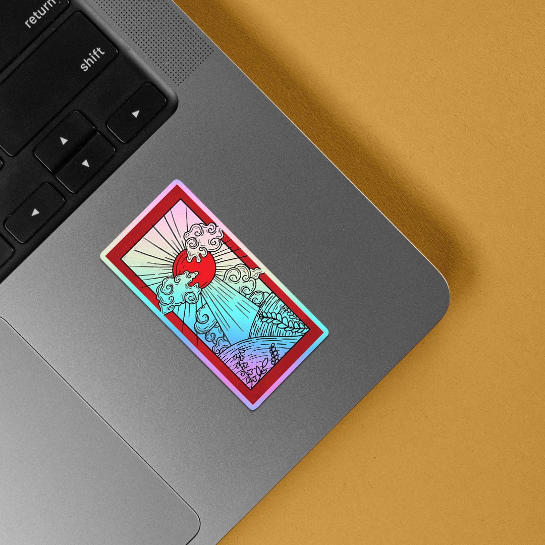 Red Moon Art Holographic Stickers