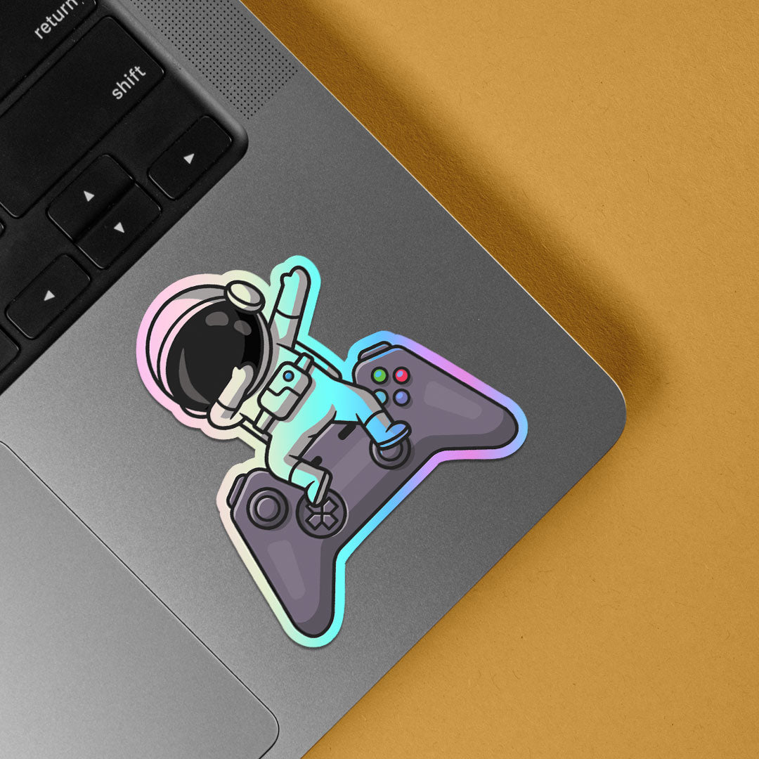 Astronaut Dabbing on Controller Holographic Stickers
