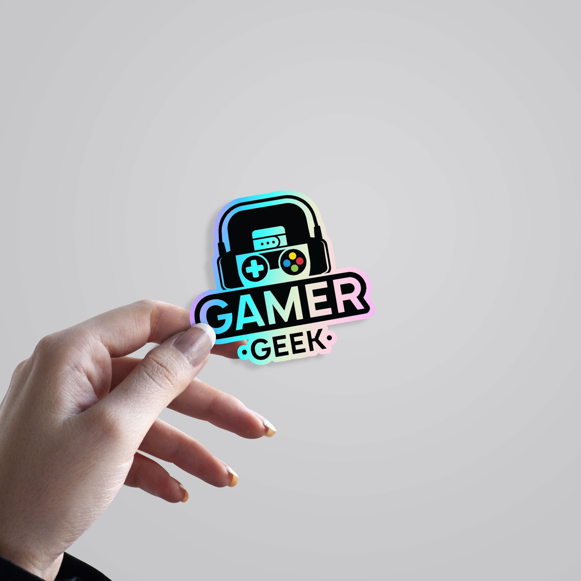 Gamer Geek Holographic Stickers