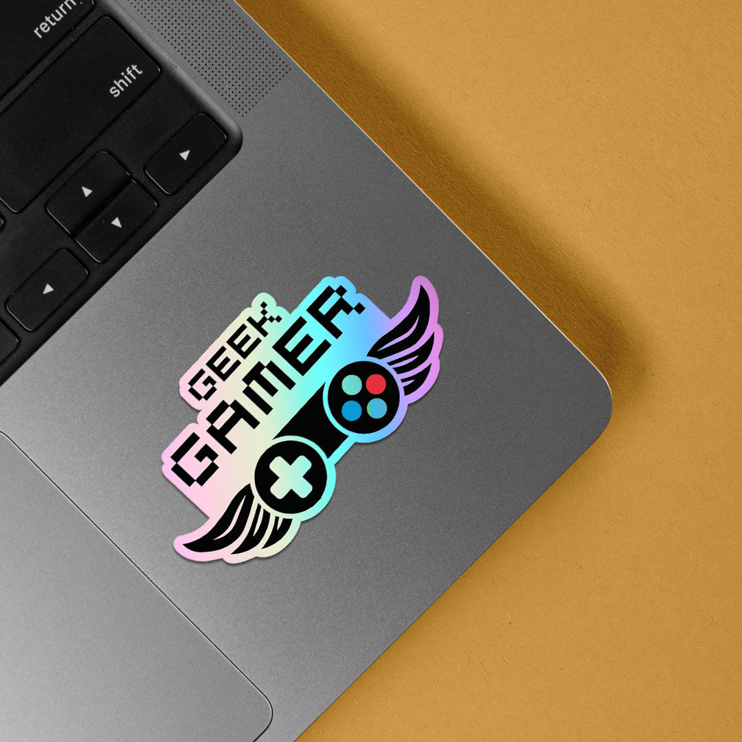 Geek Gamer Wings Holographic Stickers