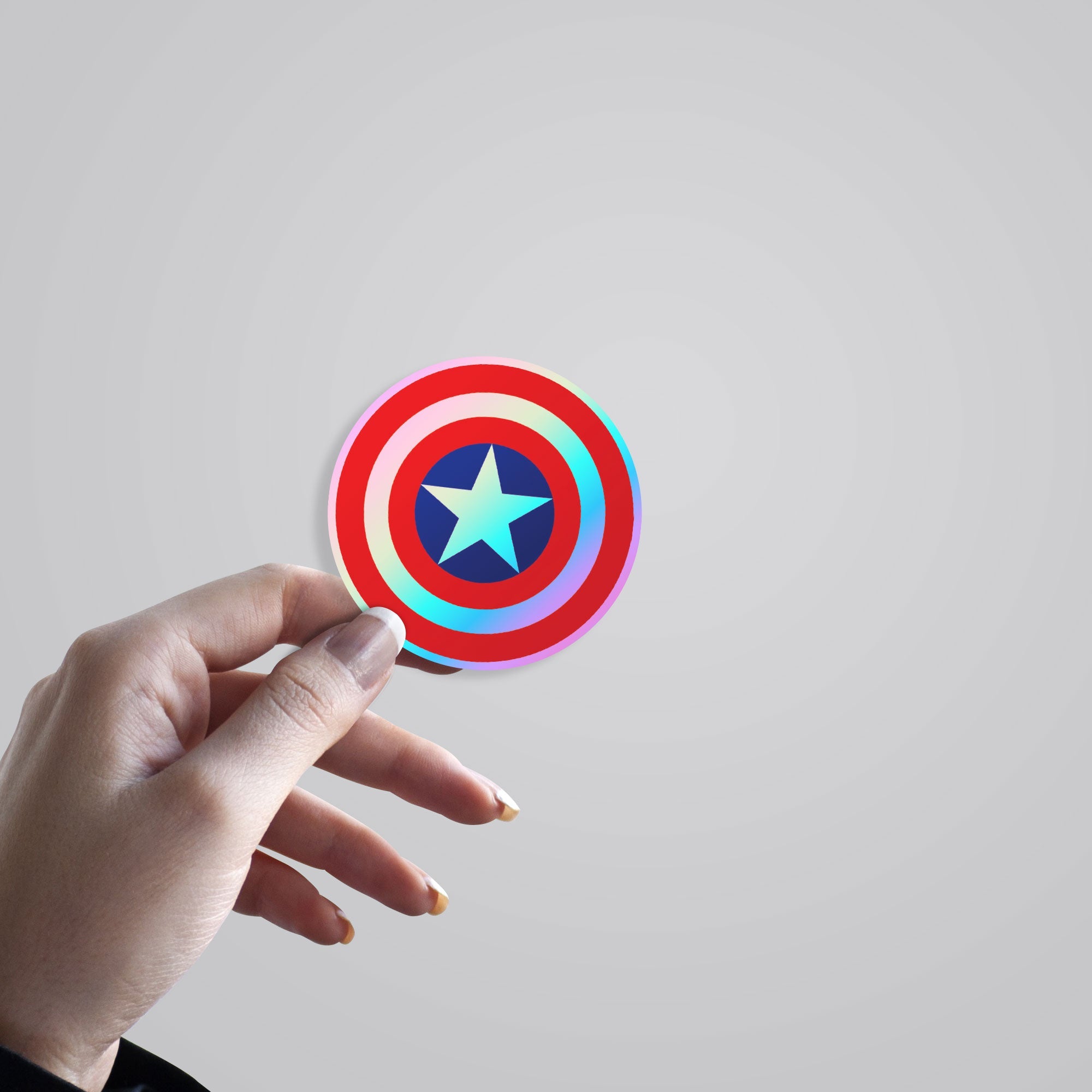 Captain America's Shield Holographic Stickers
