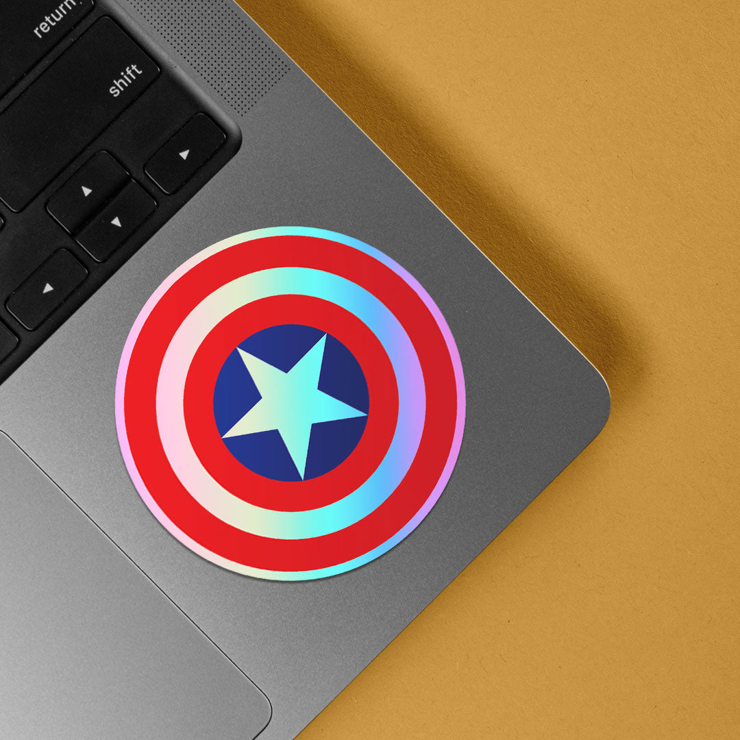Captain America's Shield Holographic Stickers