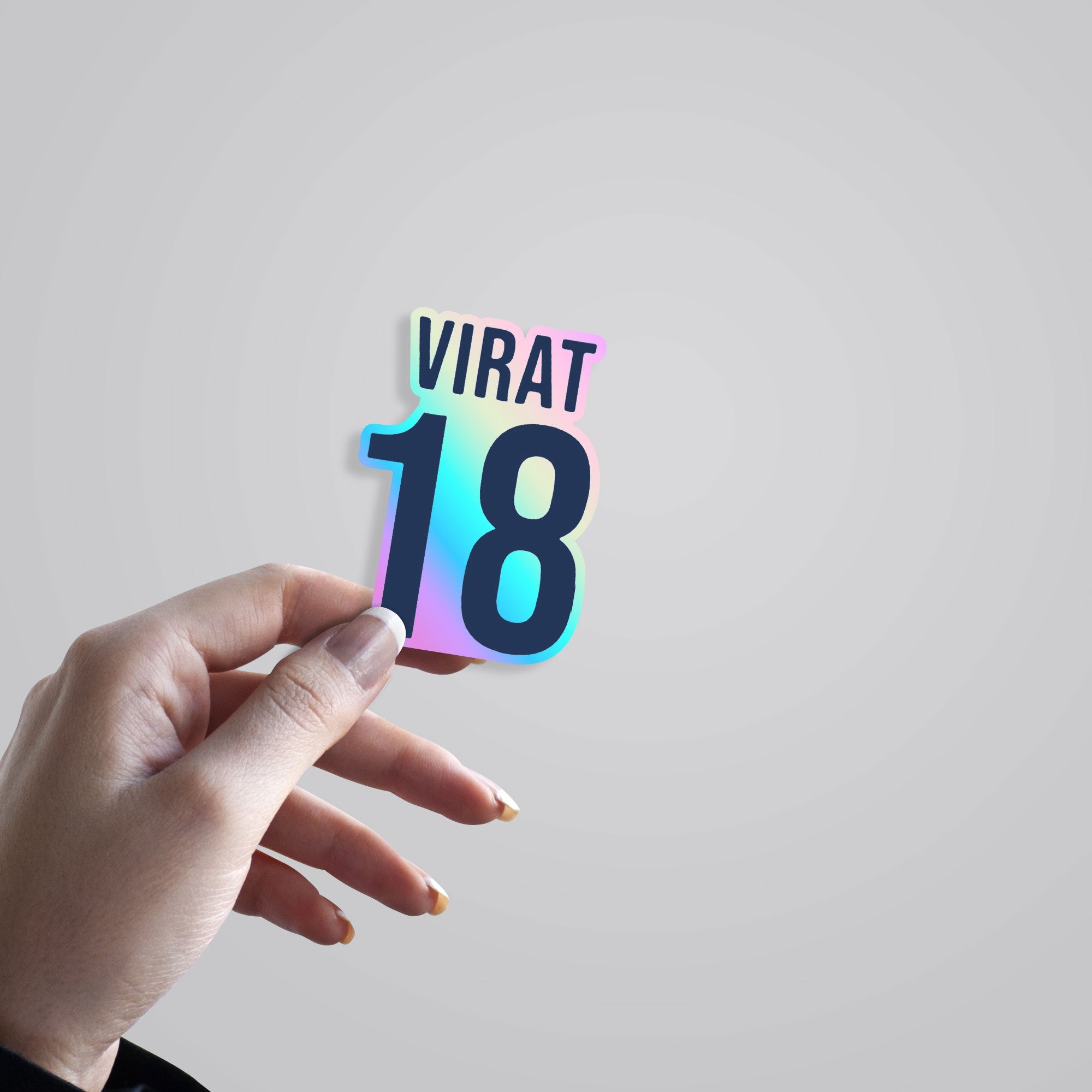 Virat's Jersey Number Holographic Stickers
