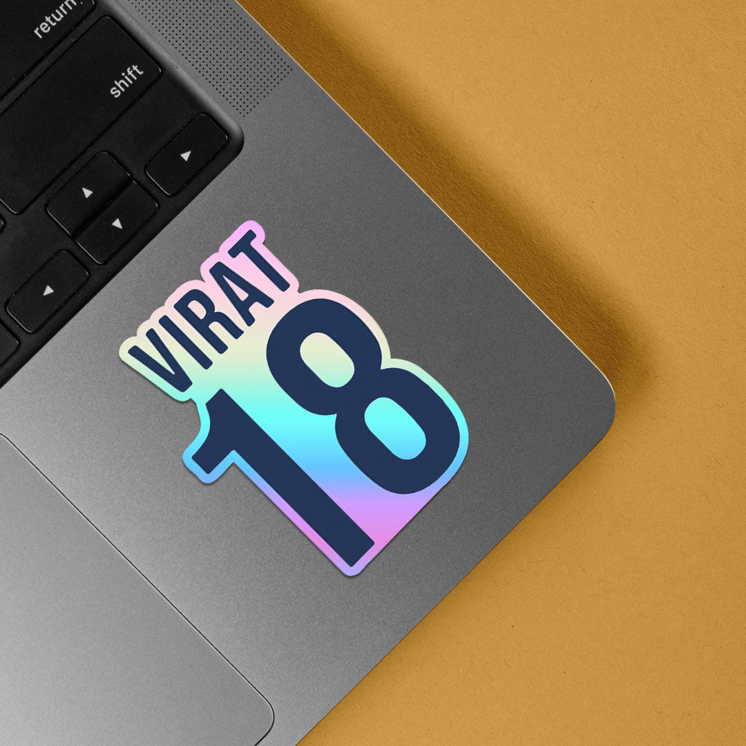 Virat's Jersey Number Holographic Stickers