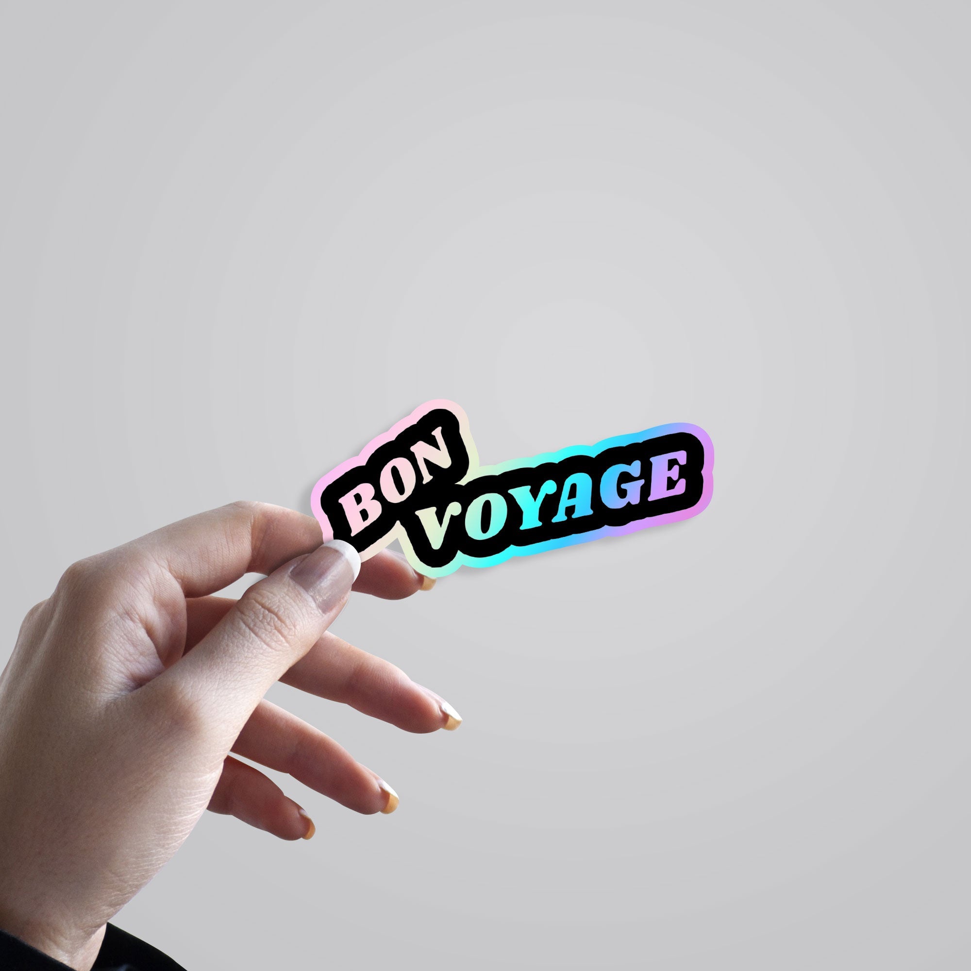 Bon Voyage Holographic Stickers