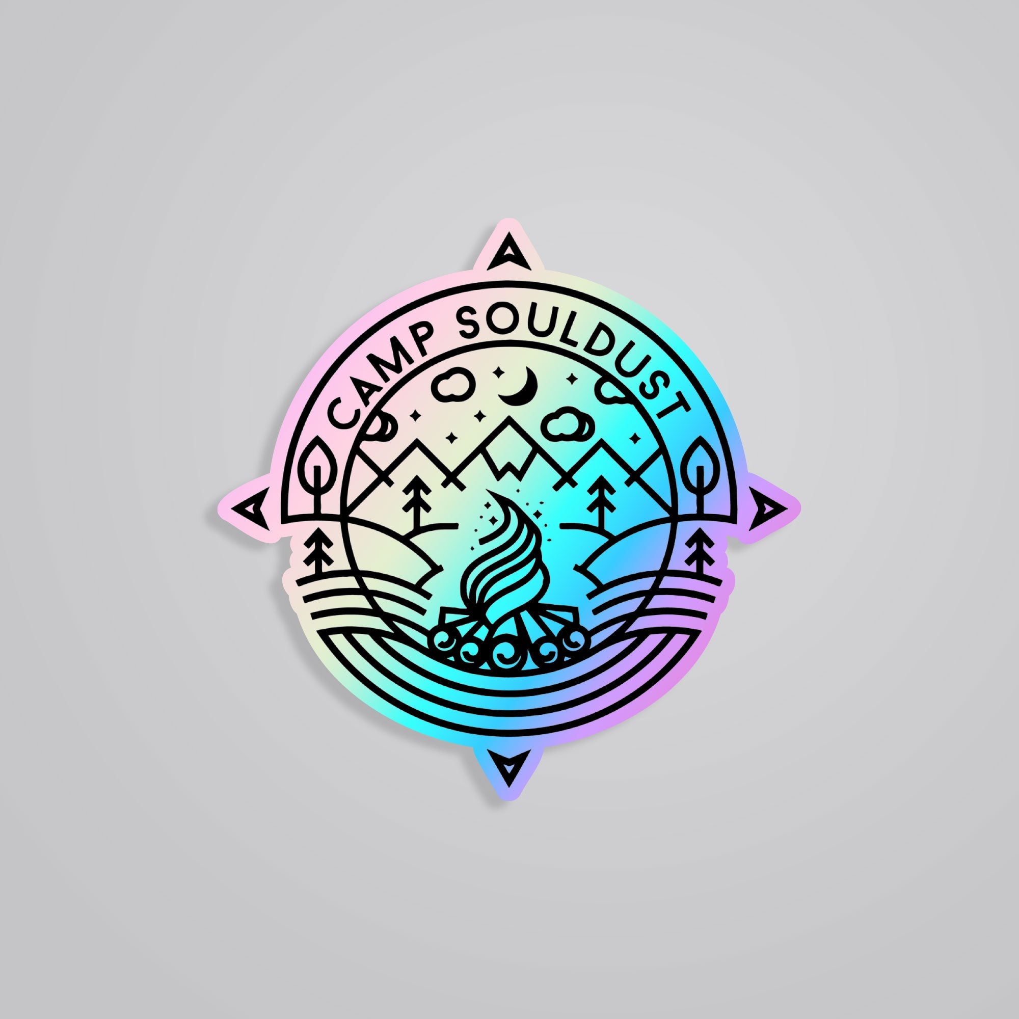 Fomo Store Holographic Stickers Travels Camp Souldust