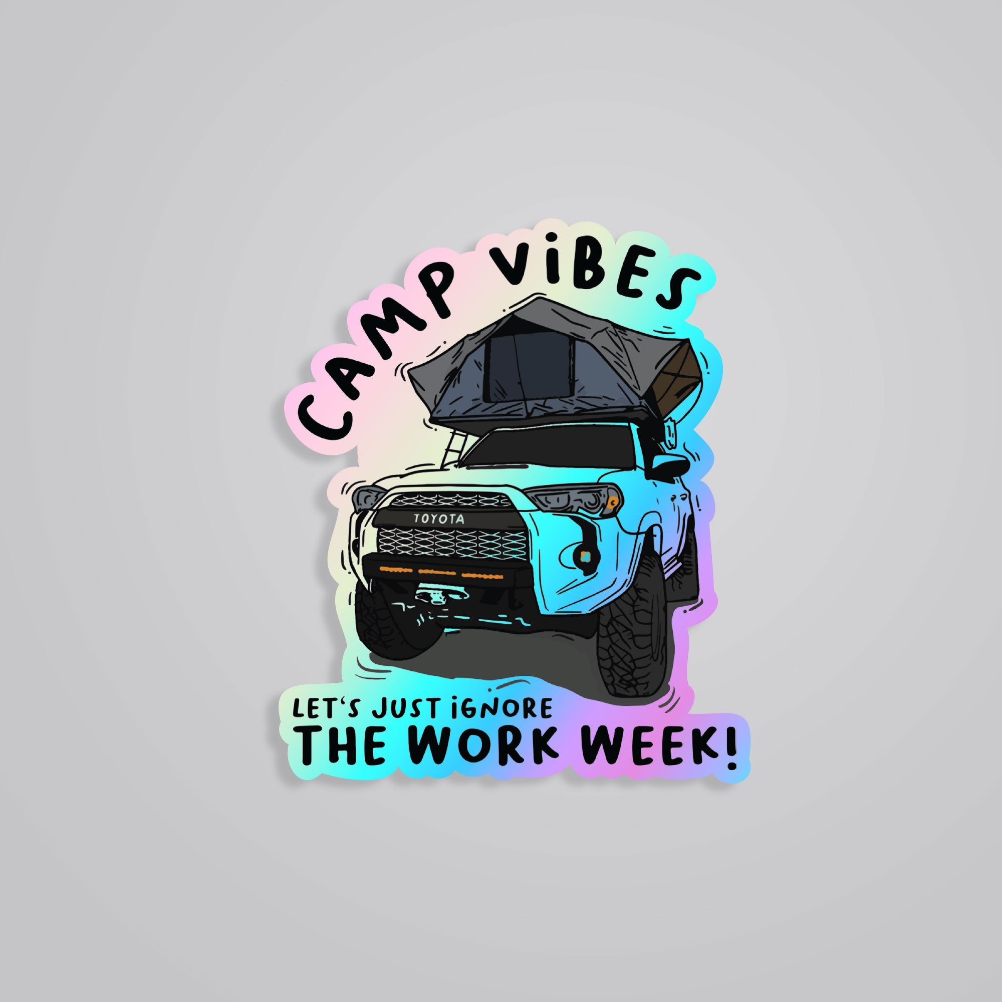 Fomo Store Holographic Stickers Travels Camps Vibes