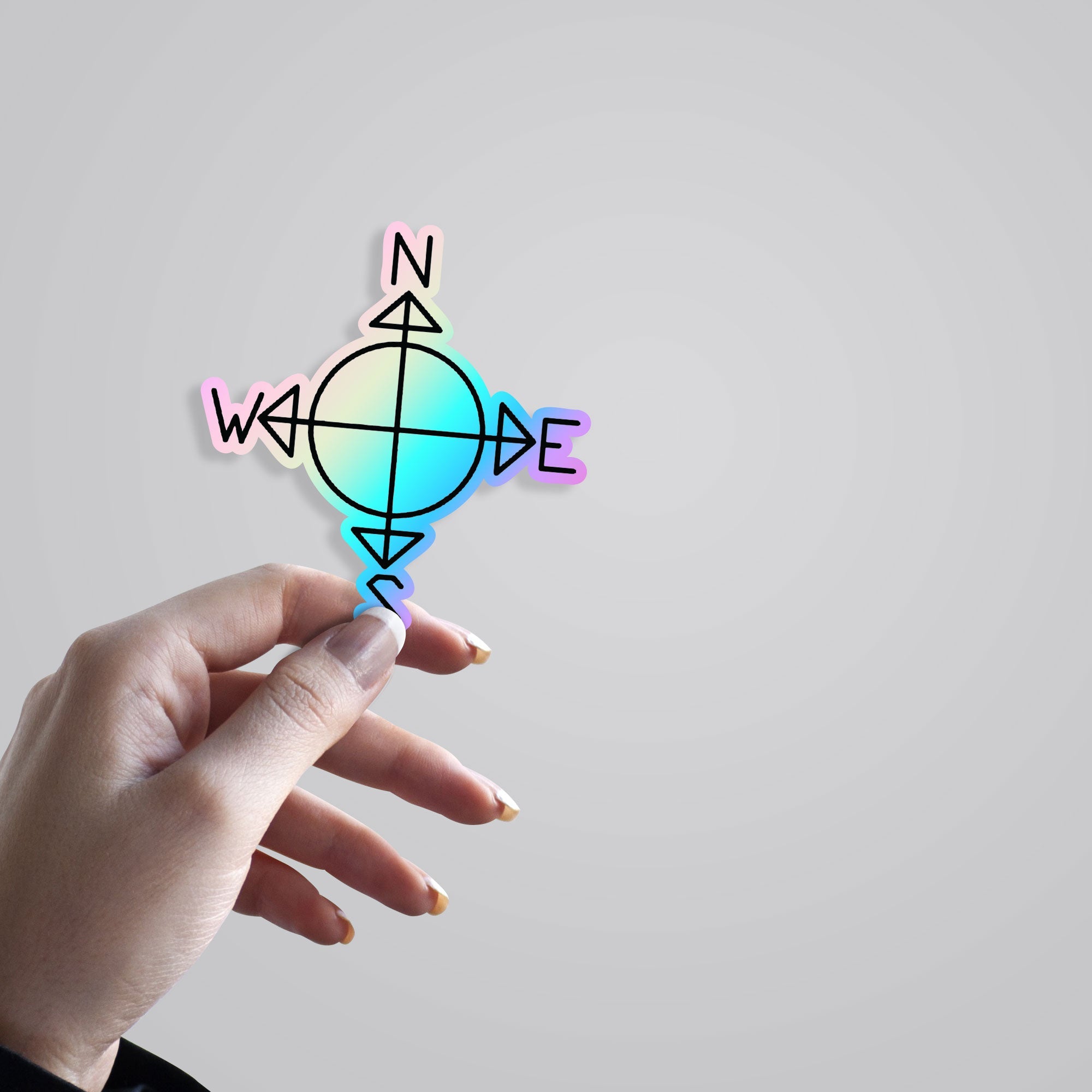 Compass Holographic Stickers