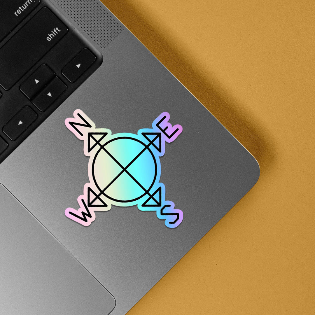 Compass Holographic Stickers