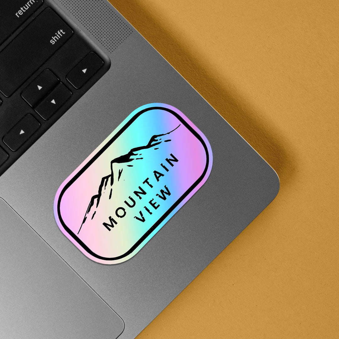 Mountain View Holographic Stickers