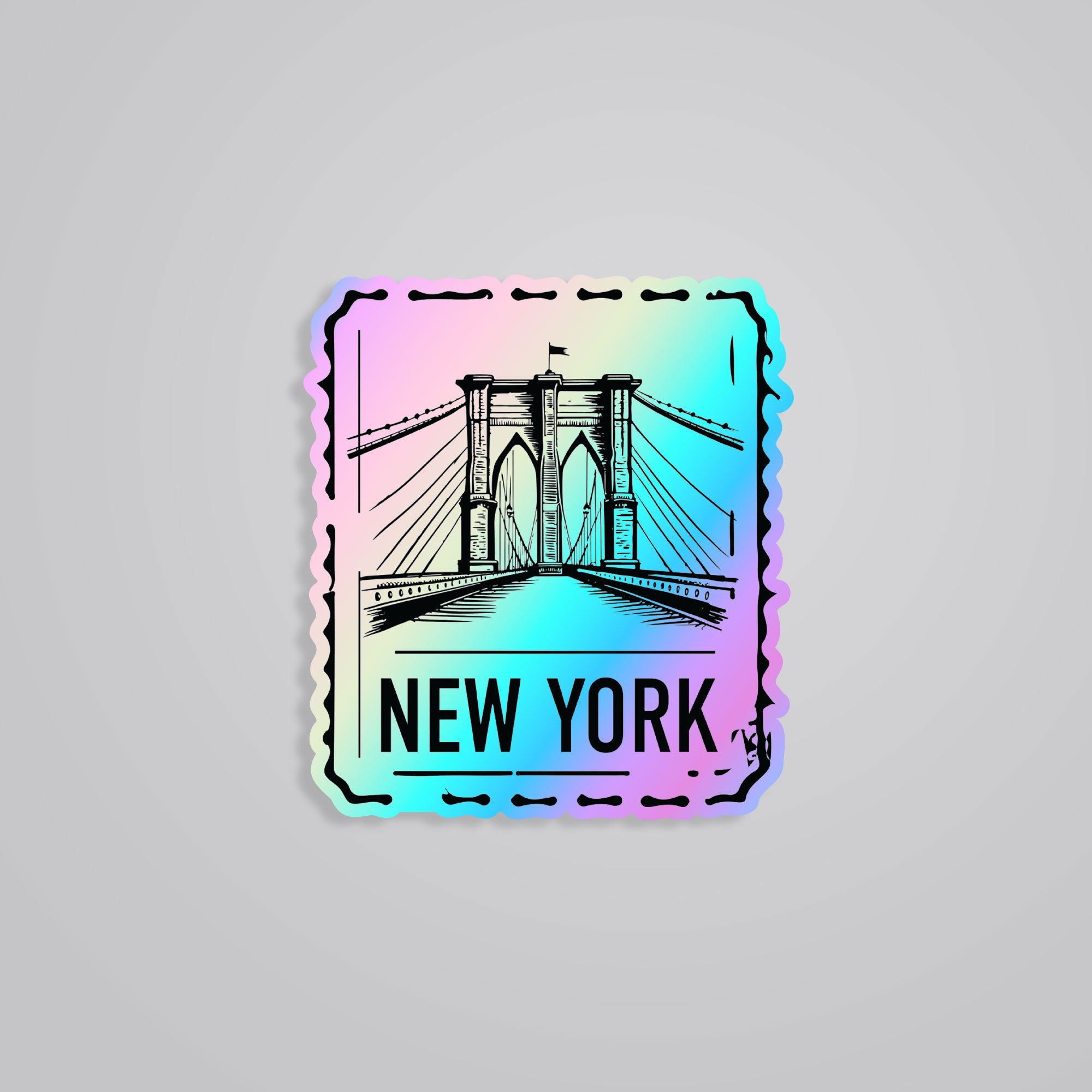 Fomo Store Holographic Stickers Travels New York Post Stamp