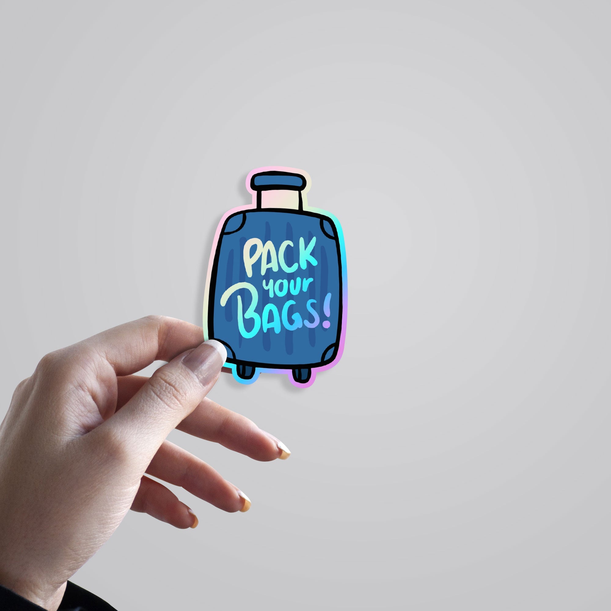 Pack Your Bags Holographic Stickers