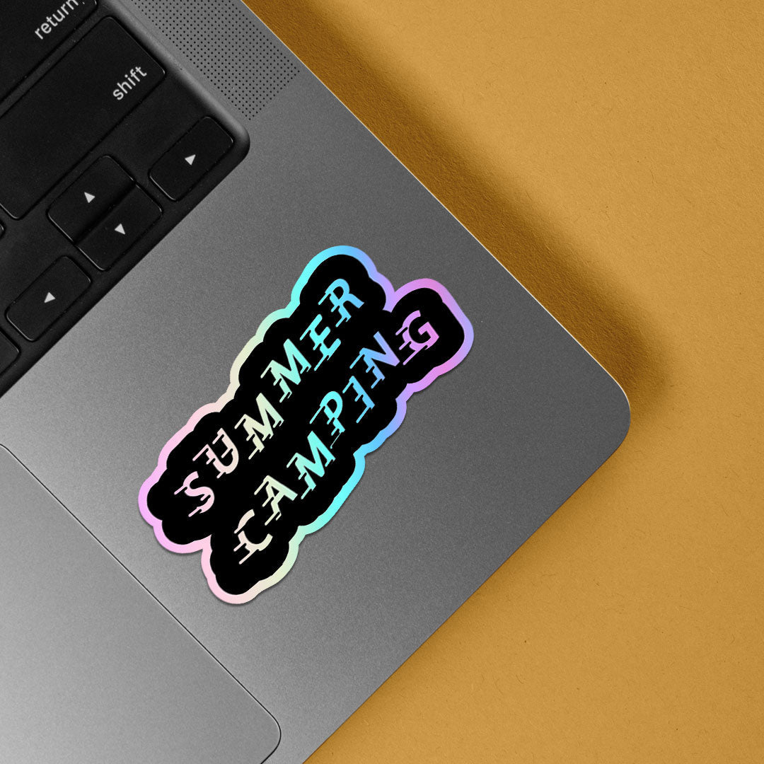 Summer Camping Holographic Stickers