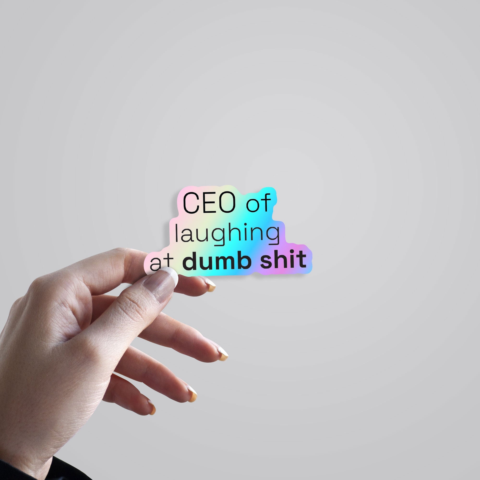 CEO of laughing at dumb shit Holographic Stickers