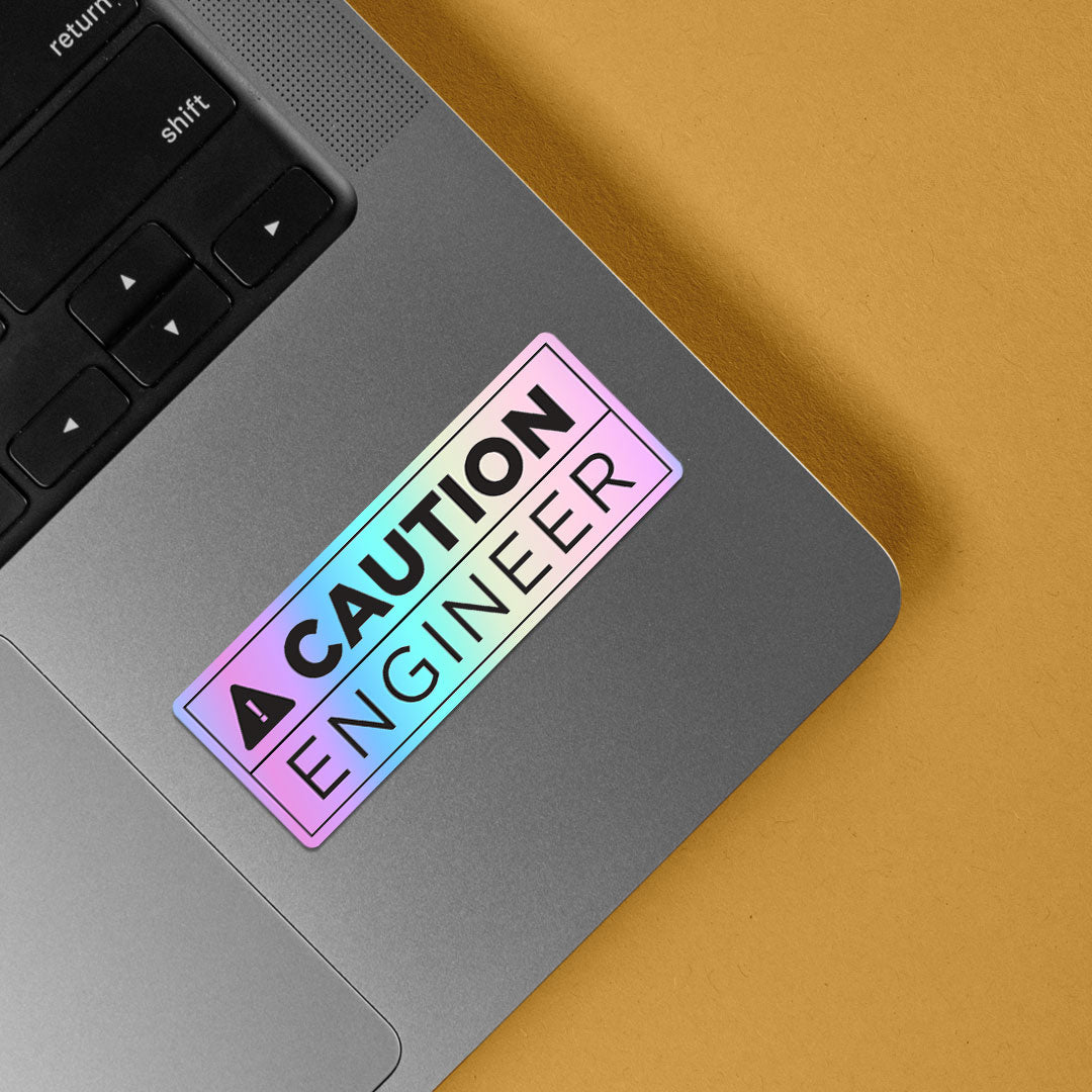 Caution Engineer Holographic Stickers