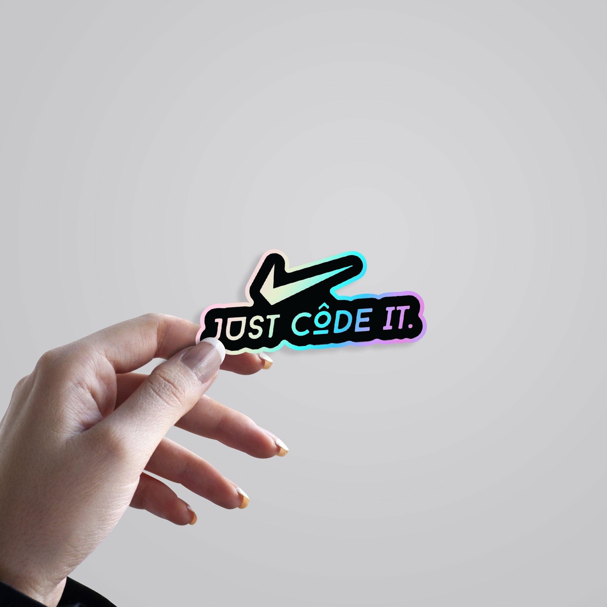 Coding Humor Holographic Stickers