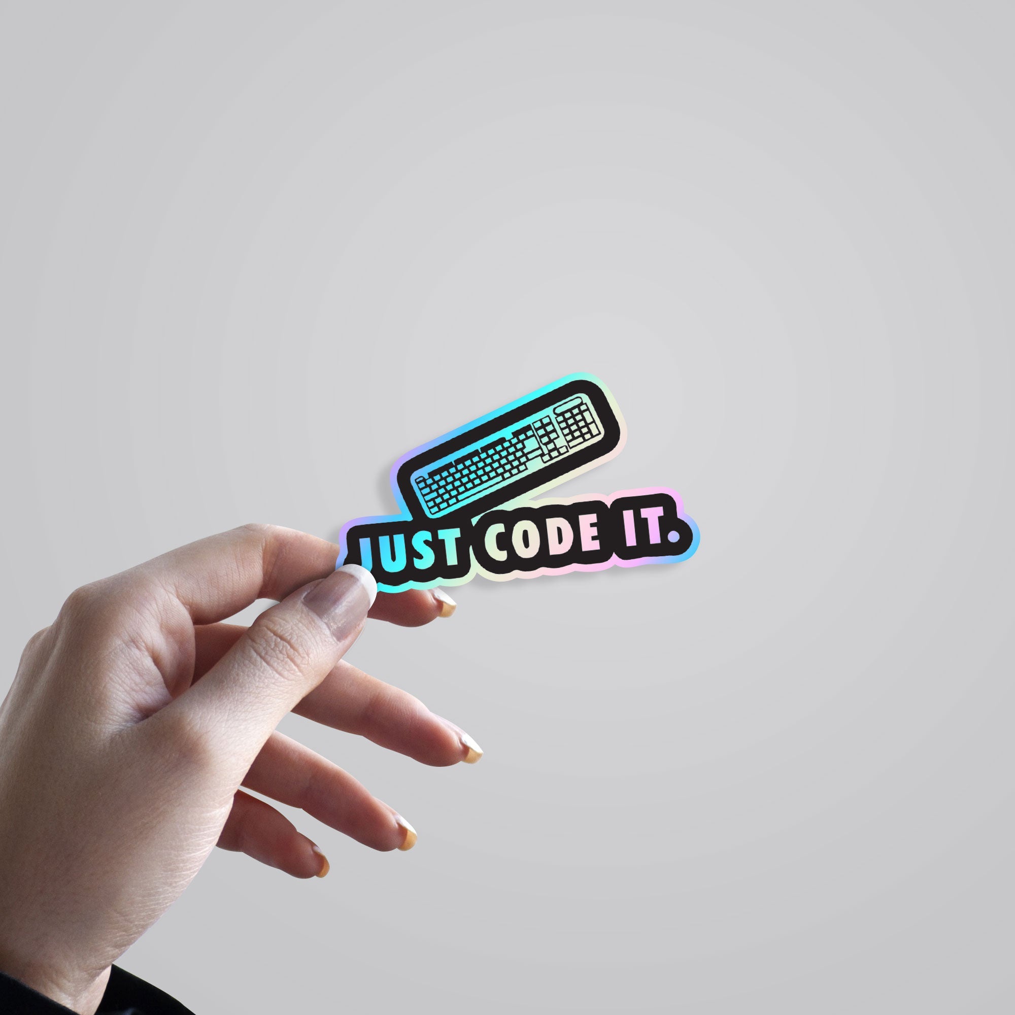 Just Code It Holographic Stickers